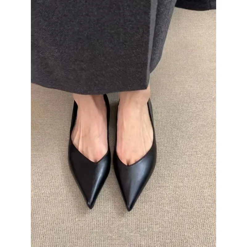 White Design Spring Autumn Pointed Toe Women Mary Jane Shoes Ladies Outdoor Comfort Women's Commute Flats Shoes