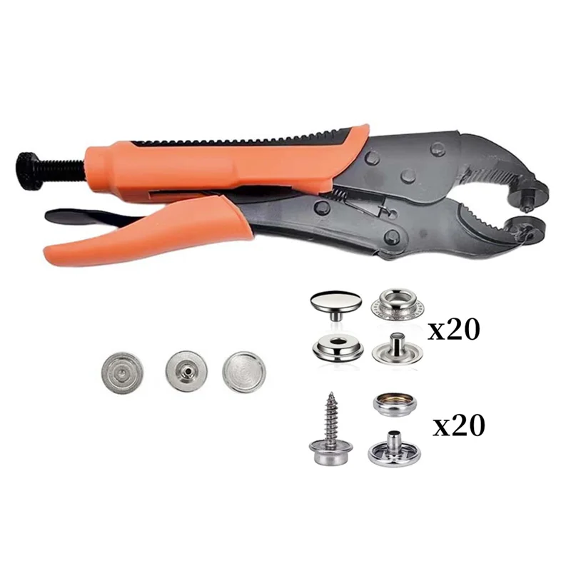 With Snap Button Set for Boat Covers Canvas Adjustable Pliers for Snap Buttons Snap Fastener Kit,Snap Fastener Tool Kit