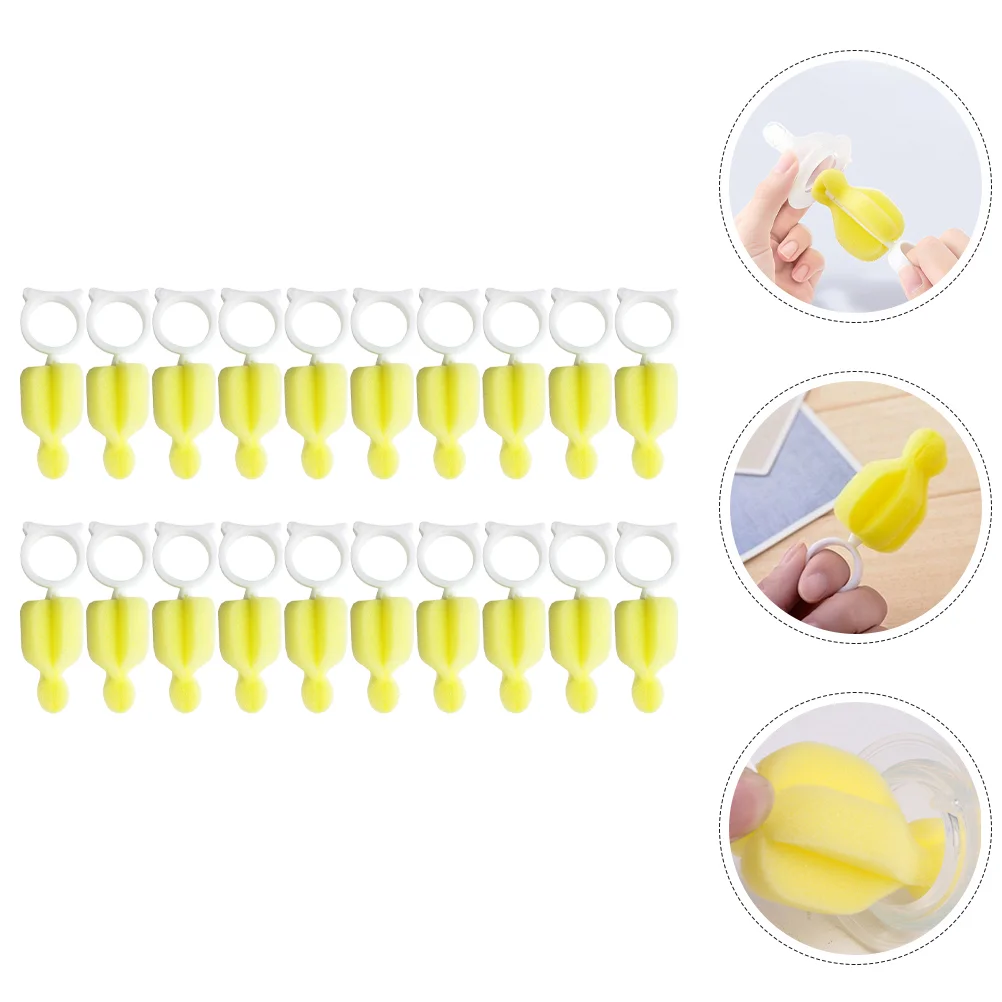20 Pcs Pacifier Cleaning Brush for Baby Bottles Cleaner Sponge Plastic Portable Newborn Shot Straw