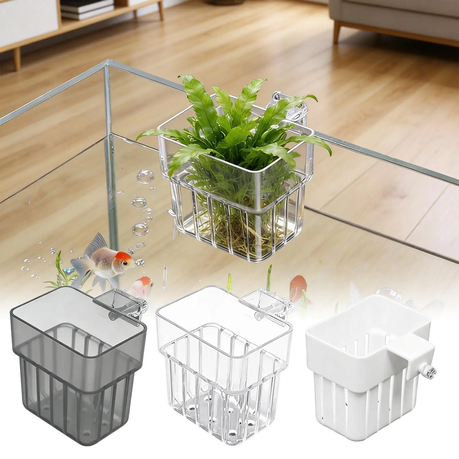 Aquarium Decoration Plant Cup Pot Acrylic Aquatic Plant Cup Transparent Planting Cylinders Cup Aquarium Decoration Tool