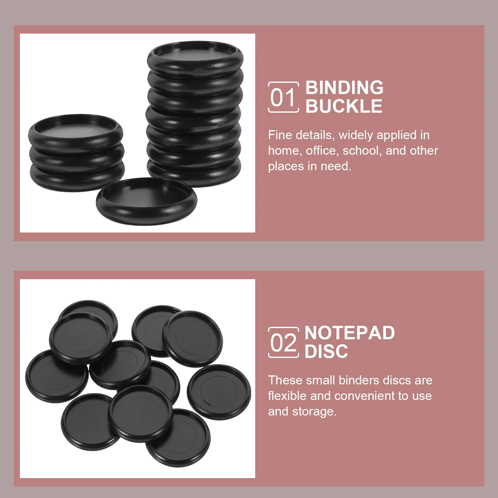 55 Pcs Folders Loose-leaf Button Picture Album Round Binder Discs Book Clips Plastic Small Binding