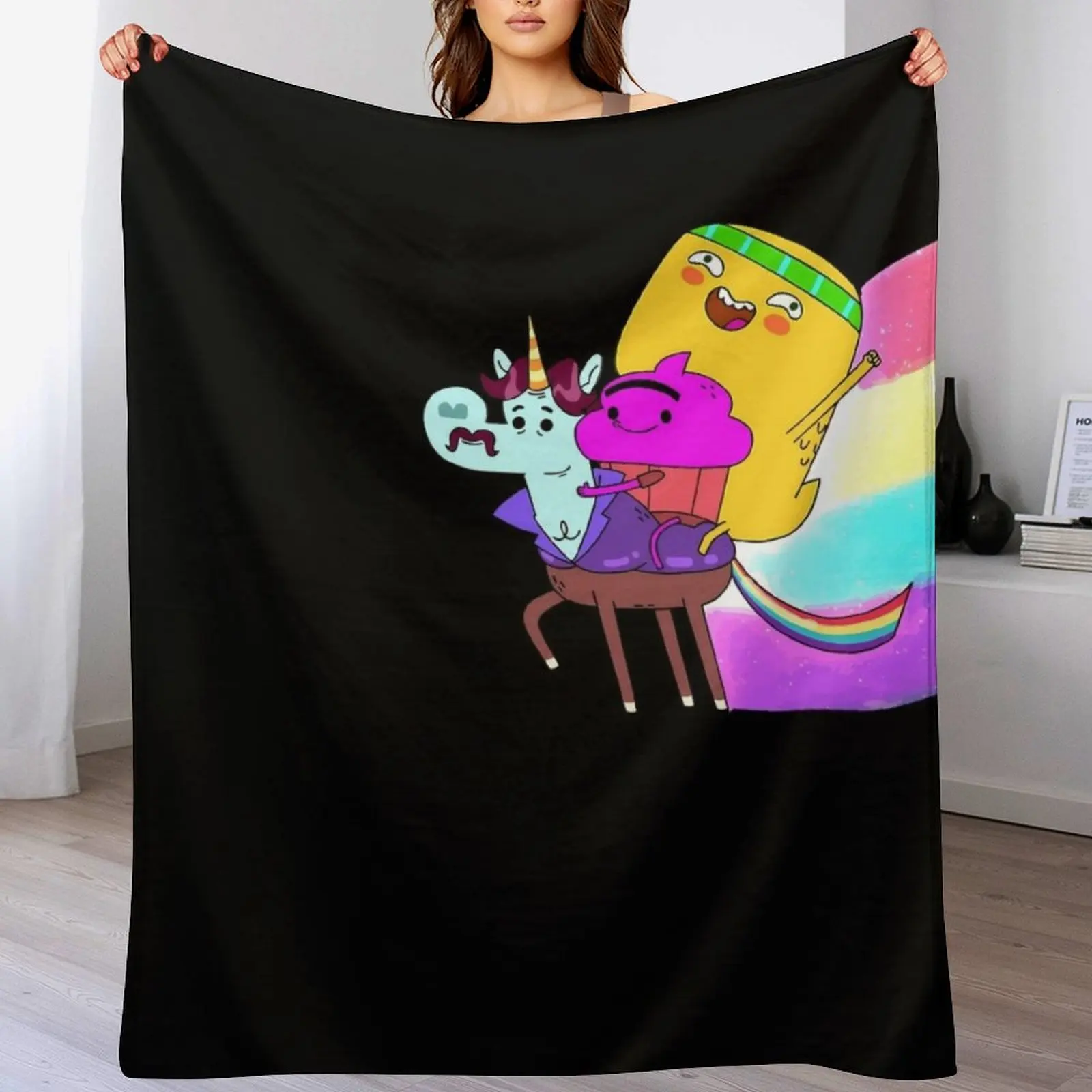 

Funny Cupcake & Dino Throw Blanket Blankets For Baby Decorative Sofa Flannel Fabric Decorative Sofas Blankets