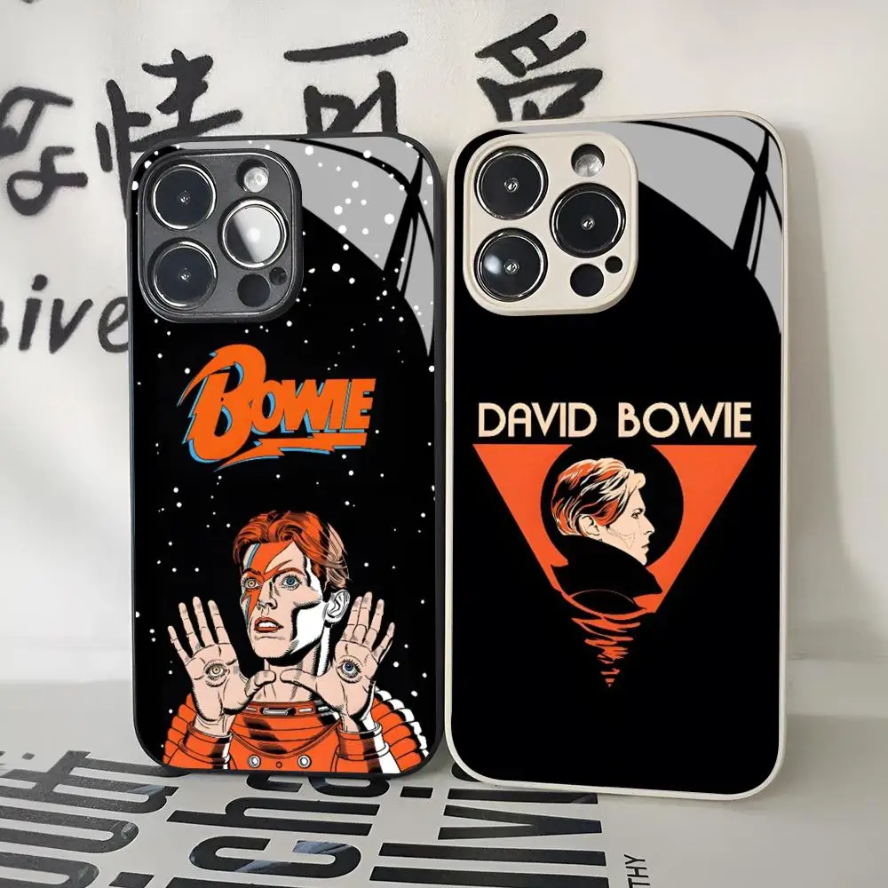 D-David S-Singer B-Bowie Phone Case for Iphone 16 15 14 12 11 13 Pro Max Mini X Xr Xs Se 8 Puls glass Cover