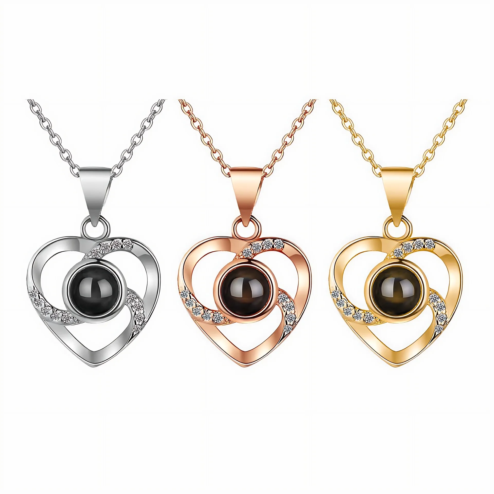 

Fashion Versatile Heart Pendant "I Love You" Projection Necklace Romantic Valentine's Day Gift for Women Wedding & Daily & Party