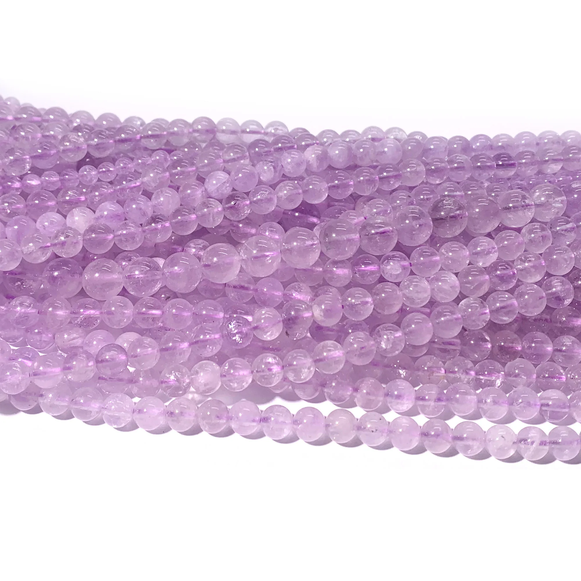 Natural Natural Lavender Amethyst Round Loose Stone Beads Fit Jewelry DIY Necklaces or Bracelets 15\
