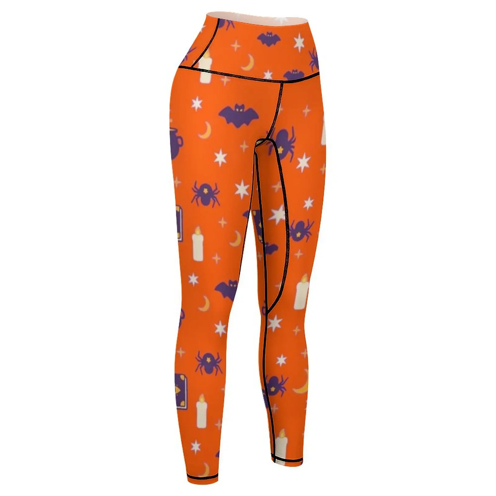 Halloween Witches Orange Pattern Leggings sports shirts gym sports for Training pants Womens Leggings