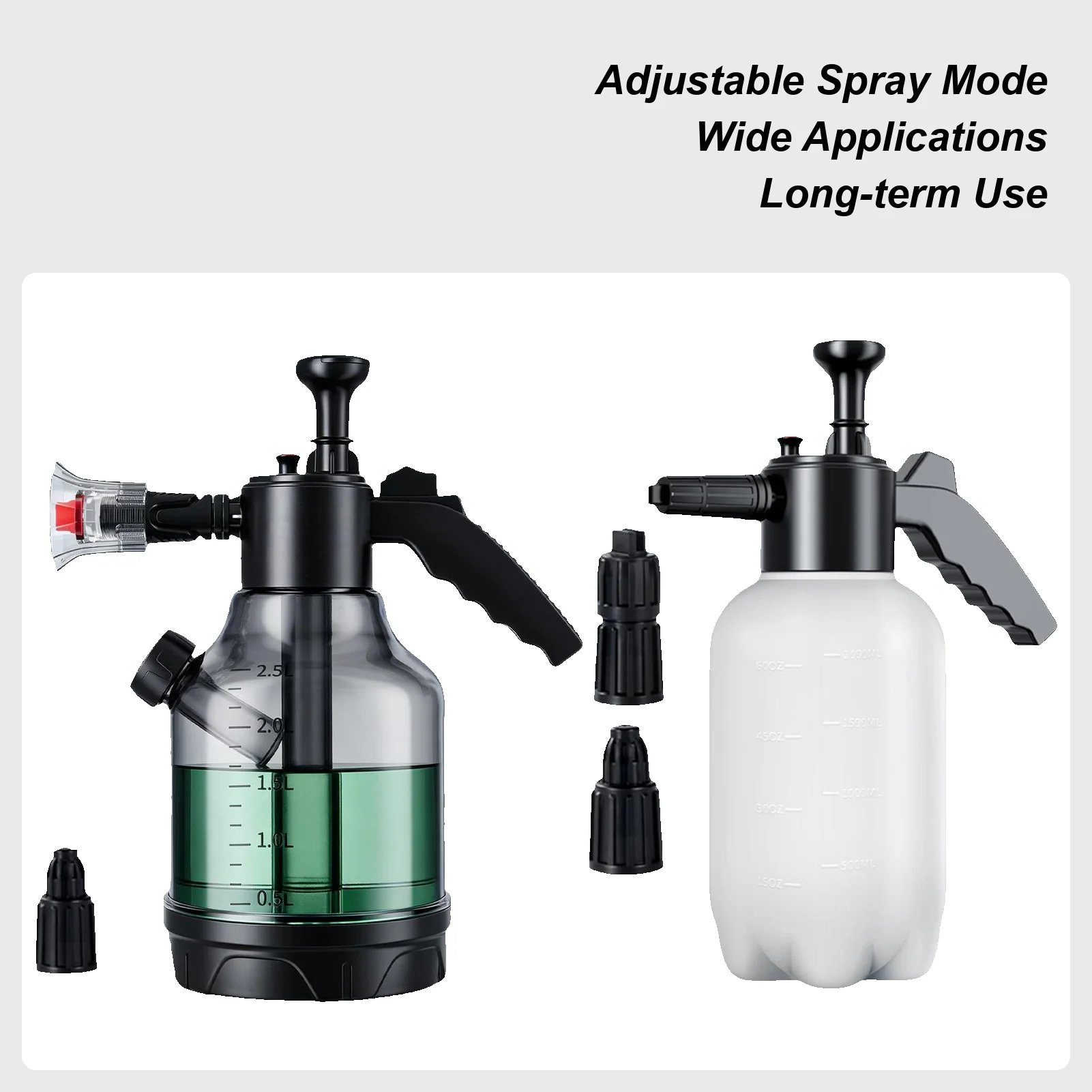 

3L Hand Pump Foam Sprayer with 3 Types of Nozzle Hand Pneumatic Foam Cannon Snow Foam Car Wash Spray Bottle Car Window Cleaning