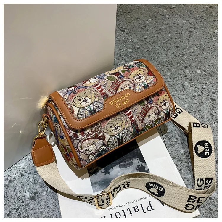New Trendy Unique Design Cartoon Bear Single Shoulder Bag Chic Crossbody Bag Original Women's Shoulder Bag Purses and Handbags