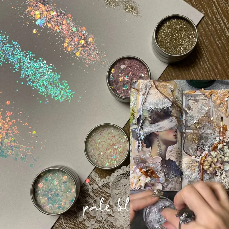 4 Boxes of Super Flash Mixed Glitter Set Art Junk Magazine Inspiration Book Production Materials
