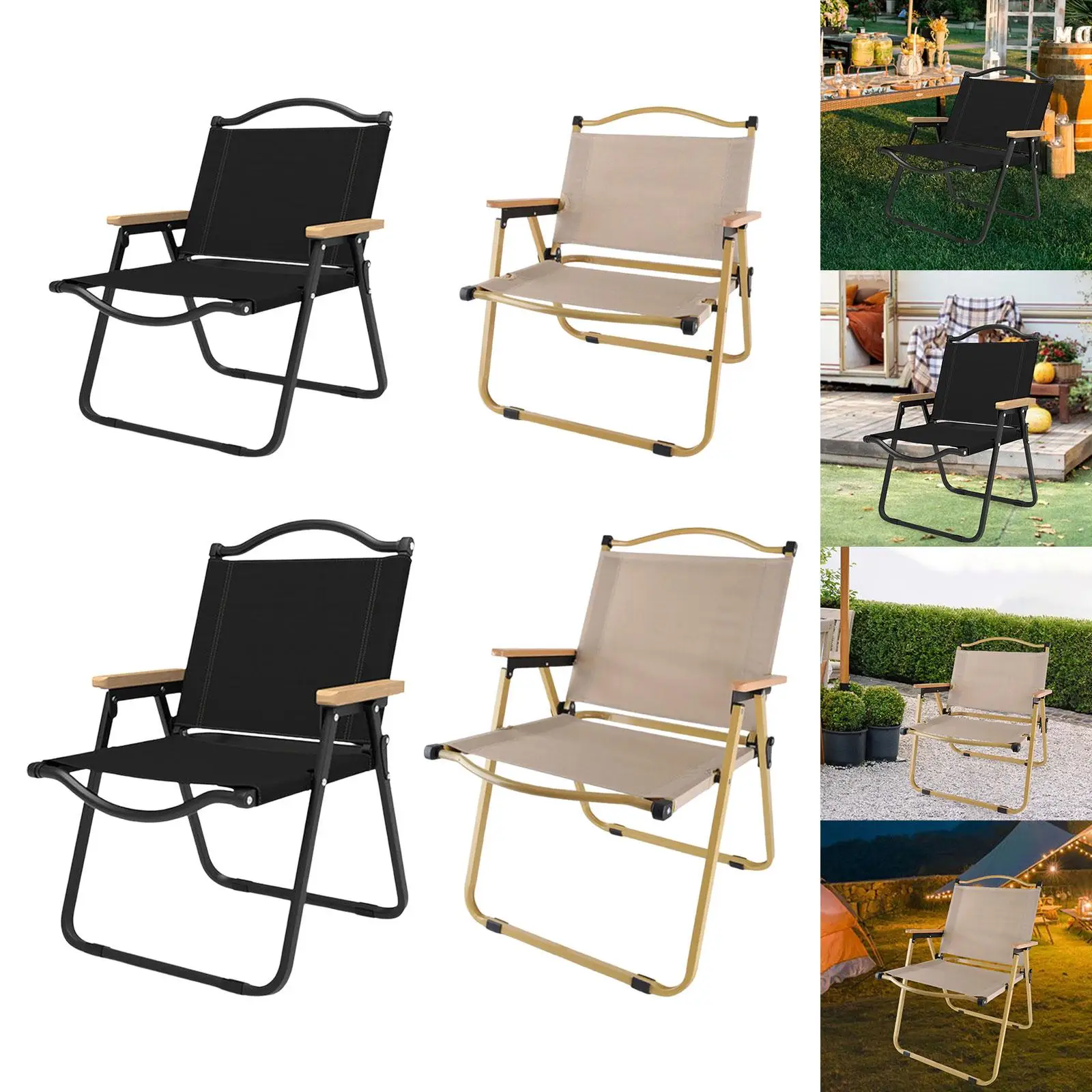 Portable Camping Folding Chair, Heavy Duty Comfortable Stable Practical Hiking Seat for Patio Barbecues Lawn Beach Picnics Portable Camping Folding Chair, Heavy Duty Comfortable Stable Practical Hiking Seat for Patio Barbecues Lawn Beach Picnics