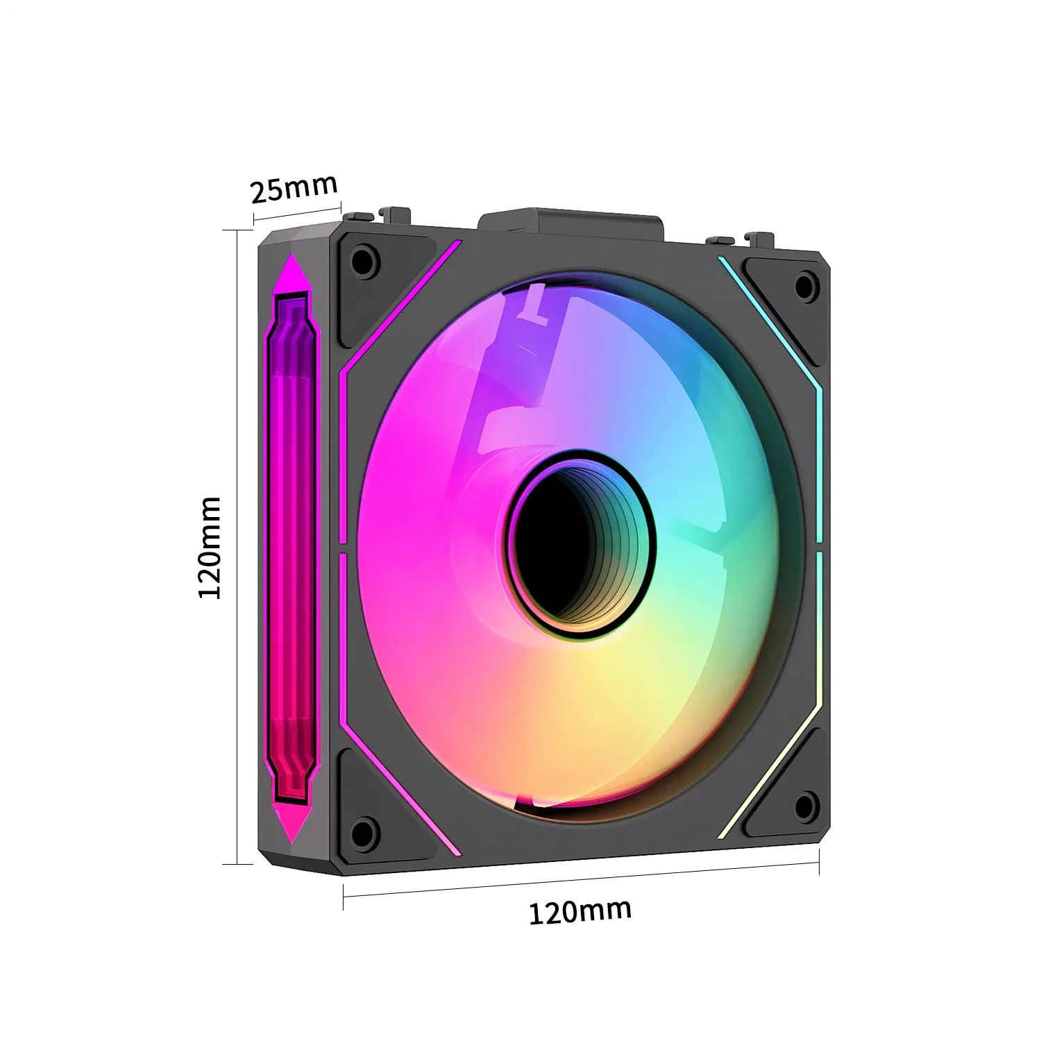 Teucer 12cm ventilador de Control PWM silencioso 5V 3 pines ARGB con AURA SYNC ventilador de chasis de 4 pines para refrigeración por agua de carcasa de PC