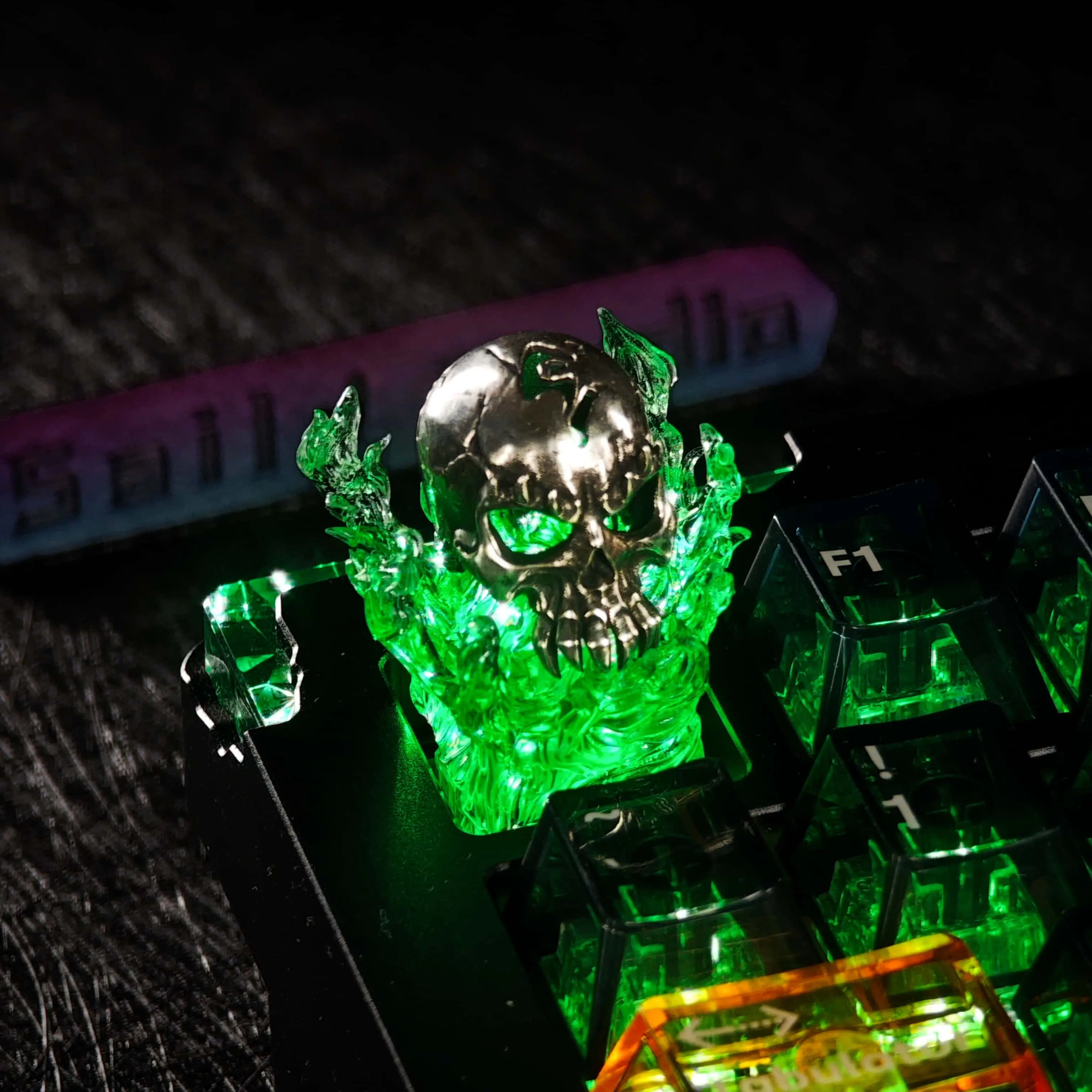 Gul'dan's Skull Anime Keycaps 3D Resin Custom Original Handmade Artisan Point Keycaps for Mechanical Keyboard Accessories DIY