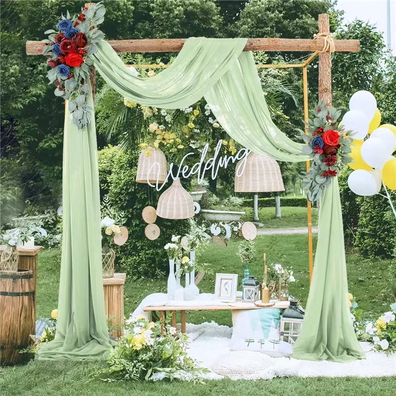 2.3ft*18ft Wedding Arch Drape Chiffon Fabric Draping Curtain Drapery Party Supplies Ceremony Reception Hanging Decoration