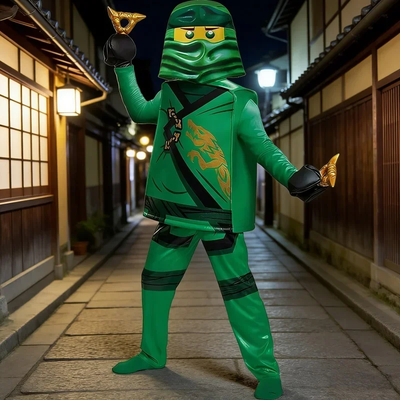 

Kids Halloween Ninja Costume New Arrival Boys Hidden Warrior Kai Lloyd Fancy Dress Up Outfit for Party Cosplay & Performance