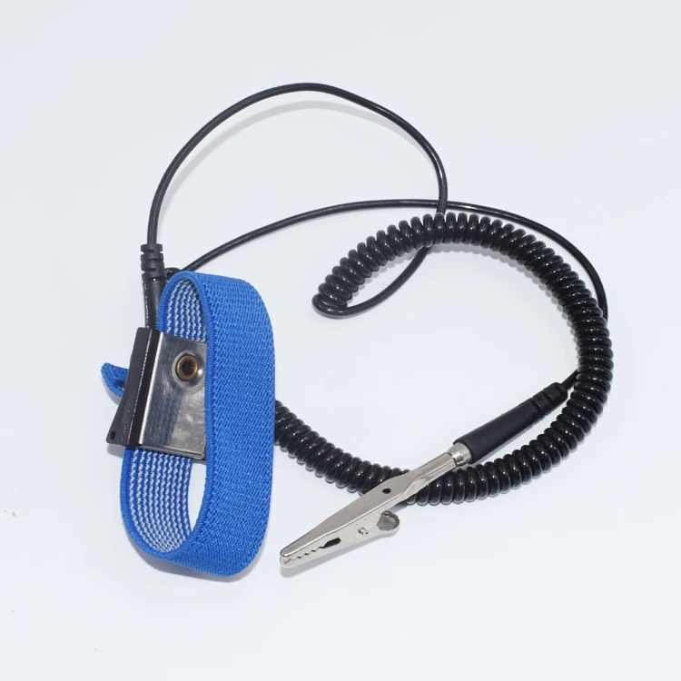 Tipo portátil profissional de uso de controle estático pulseira de metal preto antiestática