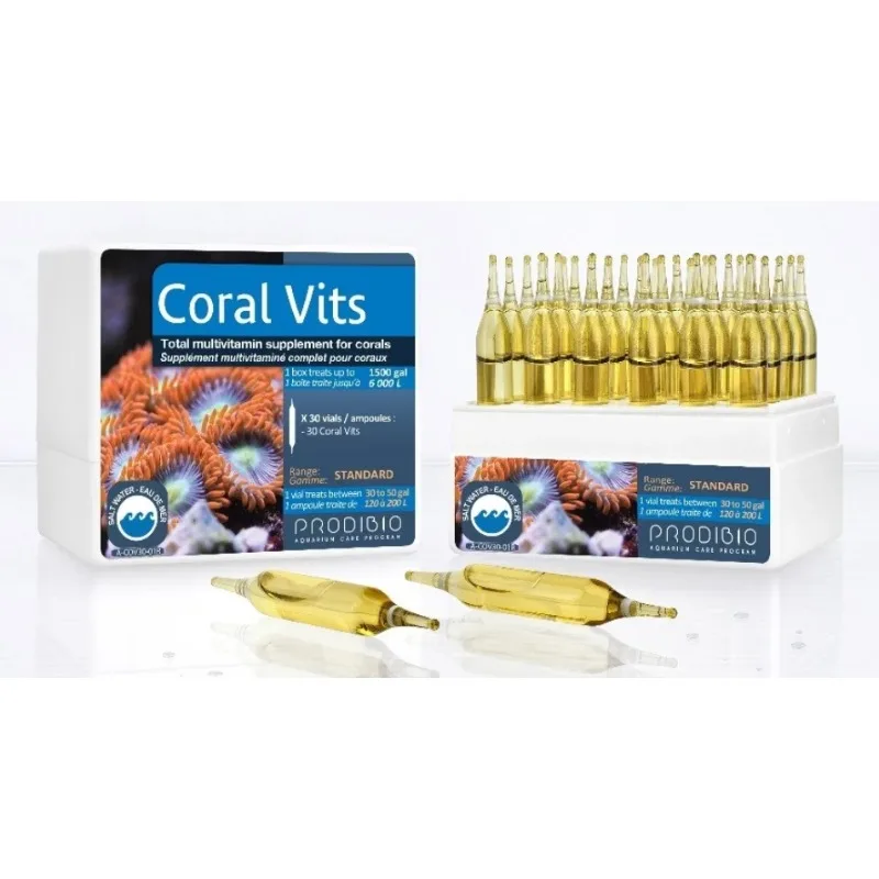PRODIBIO Bio Coral Vits para Acuarios Marinos, Alimento para Peces, Tratamiento de Agua, Arrecifes SPS LPS, Medicina para Acuarios Marinos