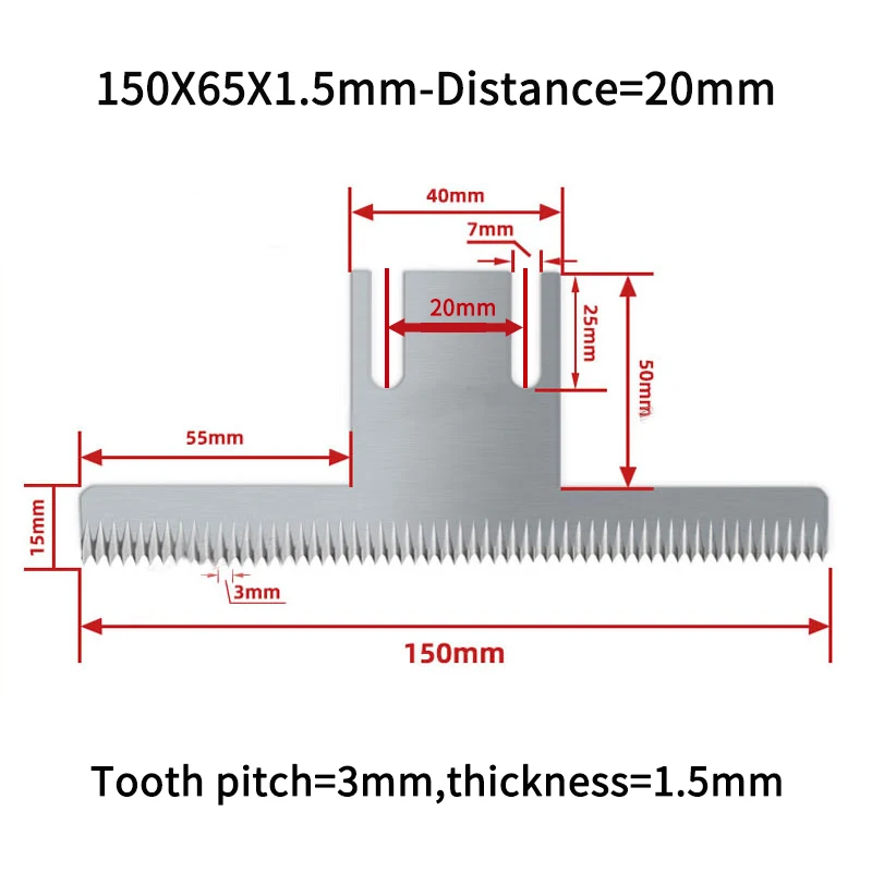 2pcs Packing Machine Blade Film Plastic Serrated Knife Food Machinery Tooth Cutter Blades view 2