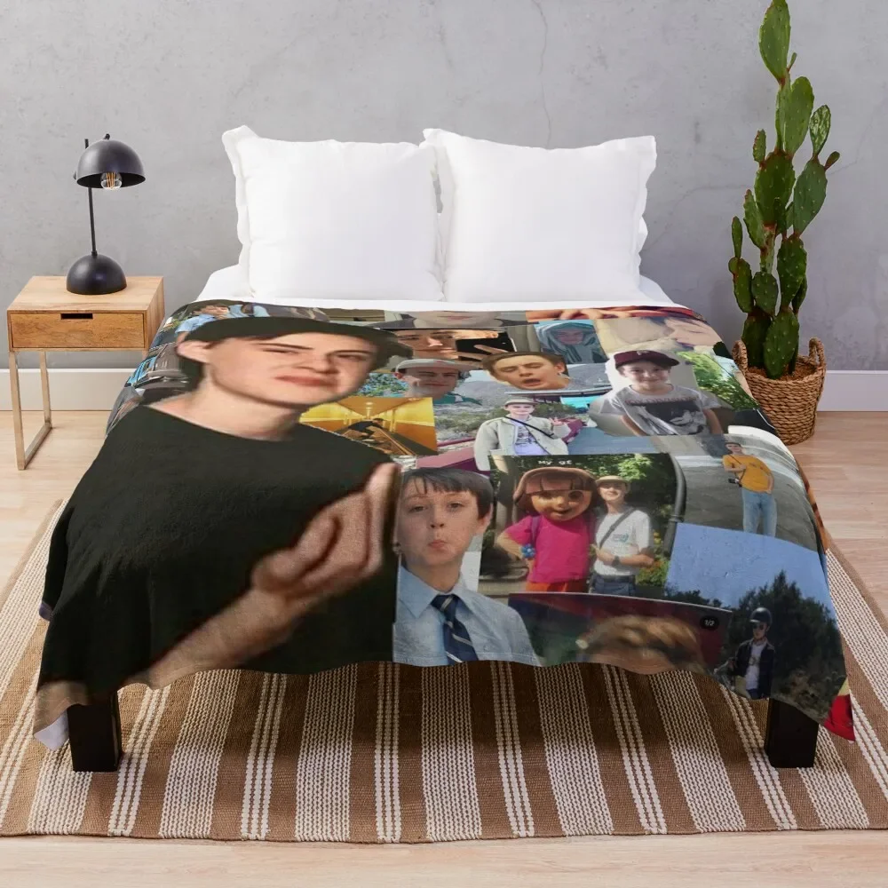 

Jaeden Martell Collage Throw Blanket halloween For Sofa Thin Loose bed plaid Blankets