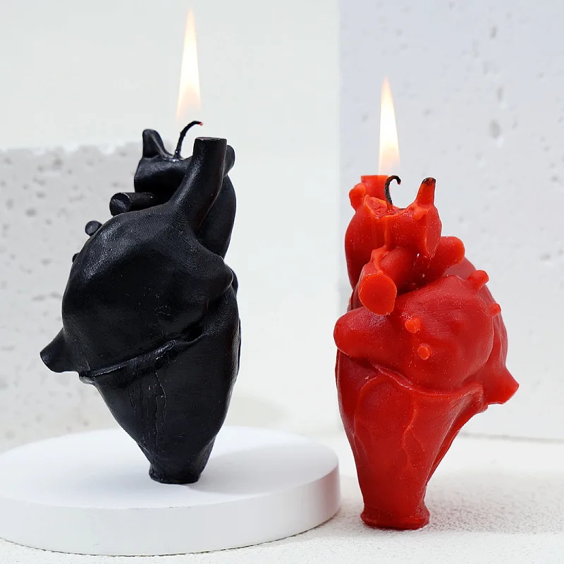 Creative diy human heart body candles halloween decor scented candles witchcraft candle colorful candles for rituals red candles