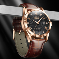 LIGE New Luxury Watch for Men Military Leather Man Wristwatch Quartz Clock Waterproof Luminous Date Week Men's Watches Reloj+box