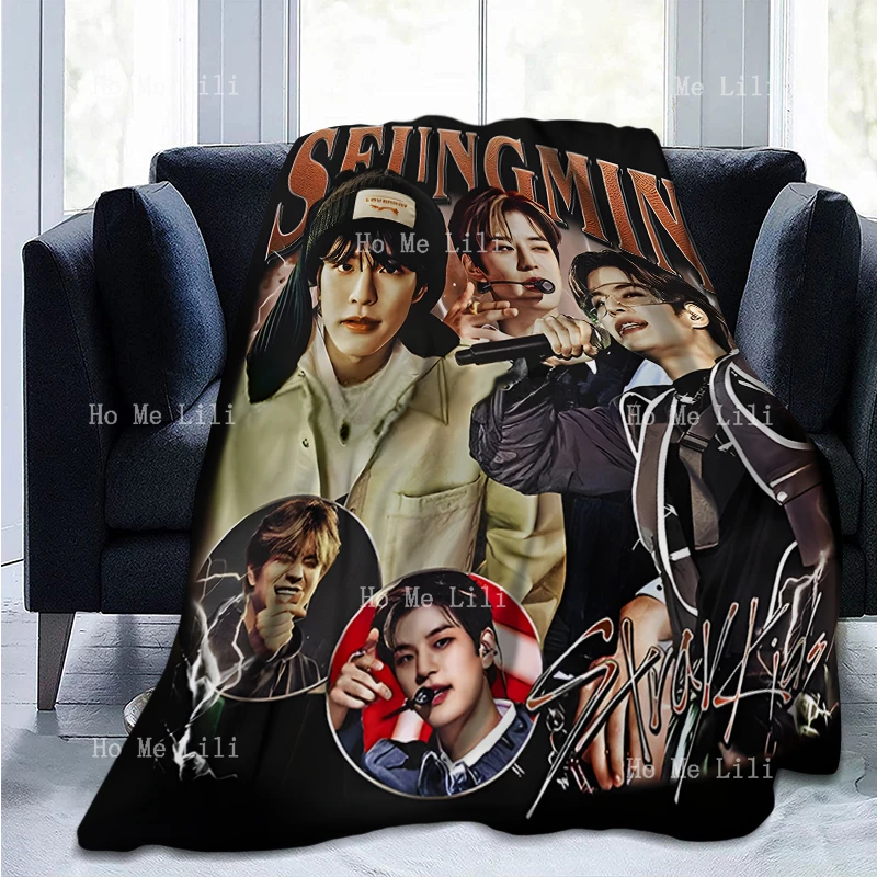 Limited Seungmin Kpop Vintage Tribute Aestheticpersonalized Gift Flannel Blanket All Season Use Cozy Plush Lightweight