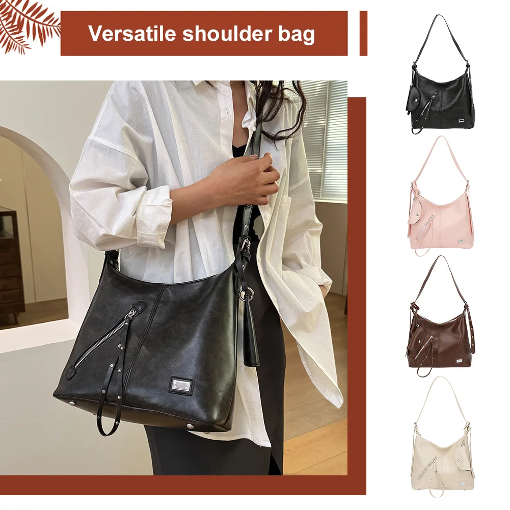 حقائب نسائية عصرية ذات سعة كبيرة حقائب كتف عتيقة متعددة الاستخدامات حقيبة عمل للسيدات مع حقيبة يد متطابقة #2