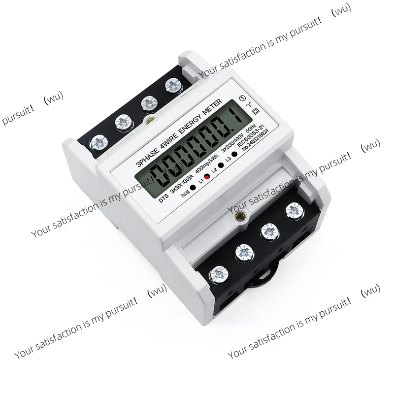 

LCD AC Din Rail 230V 3 Phase 4 Wire Energy Meter Power Consumption Monitor kWh Meter Wattmeter 3×30(100A) 50/60HZ