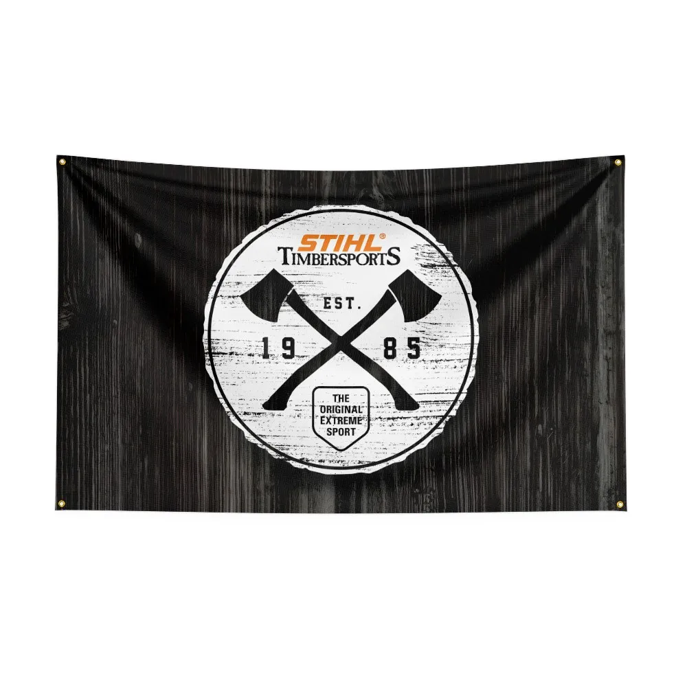 3X5Ft Stihl Timbersports Series Flag Polyester Digital Printing Banner For Decor