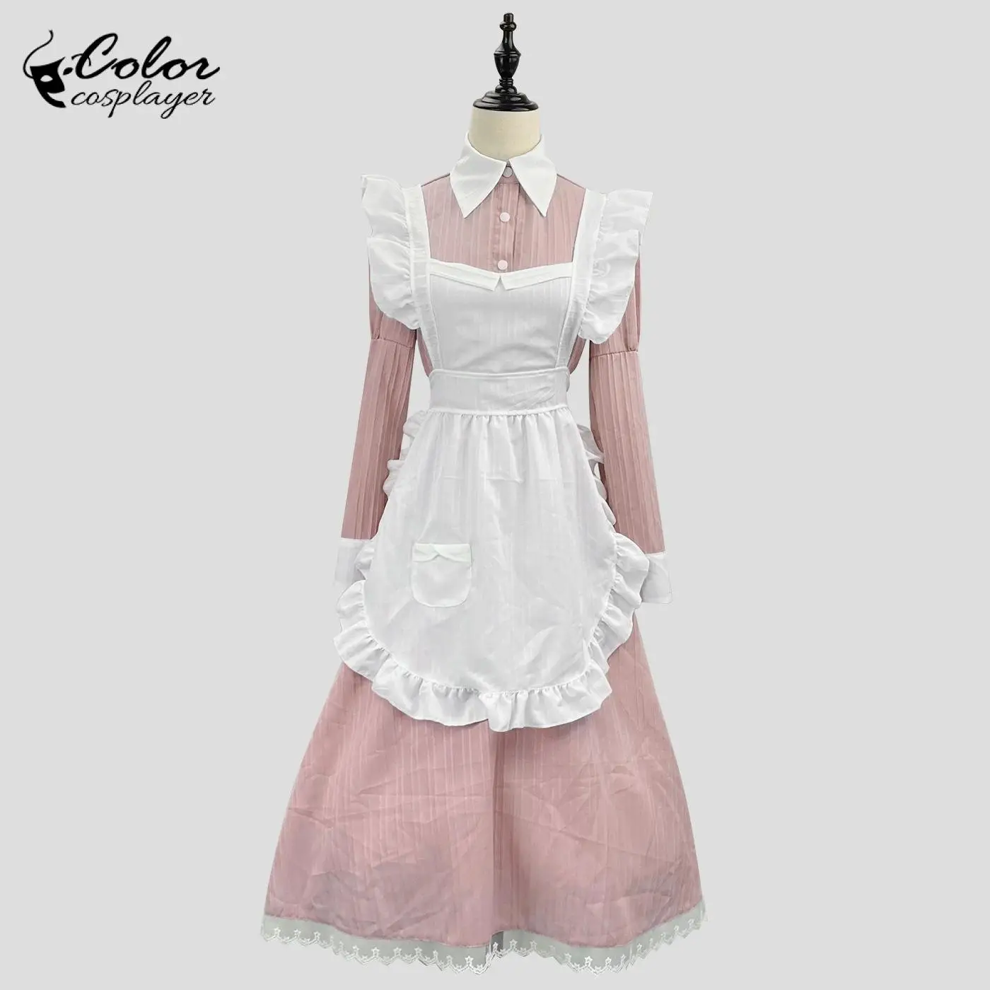 Cosplayer Vintage Maid Butler Dress, Traje de manga comprida, Servo café vestido avental, Halloween Party Clothing, Cor