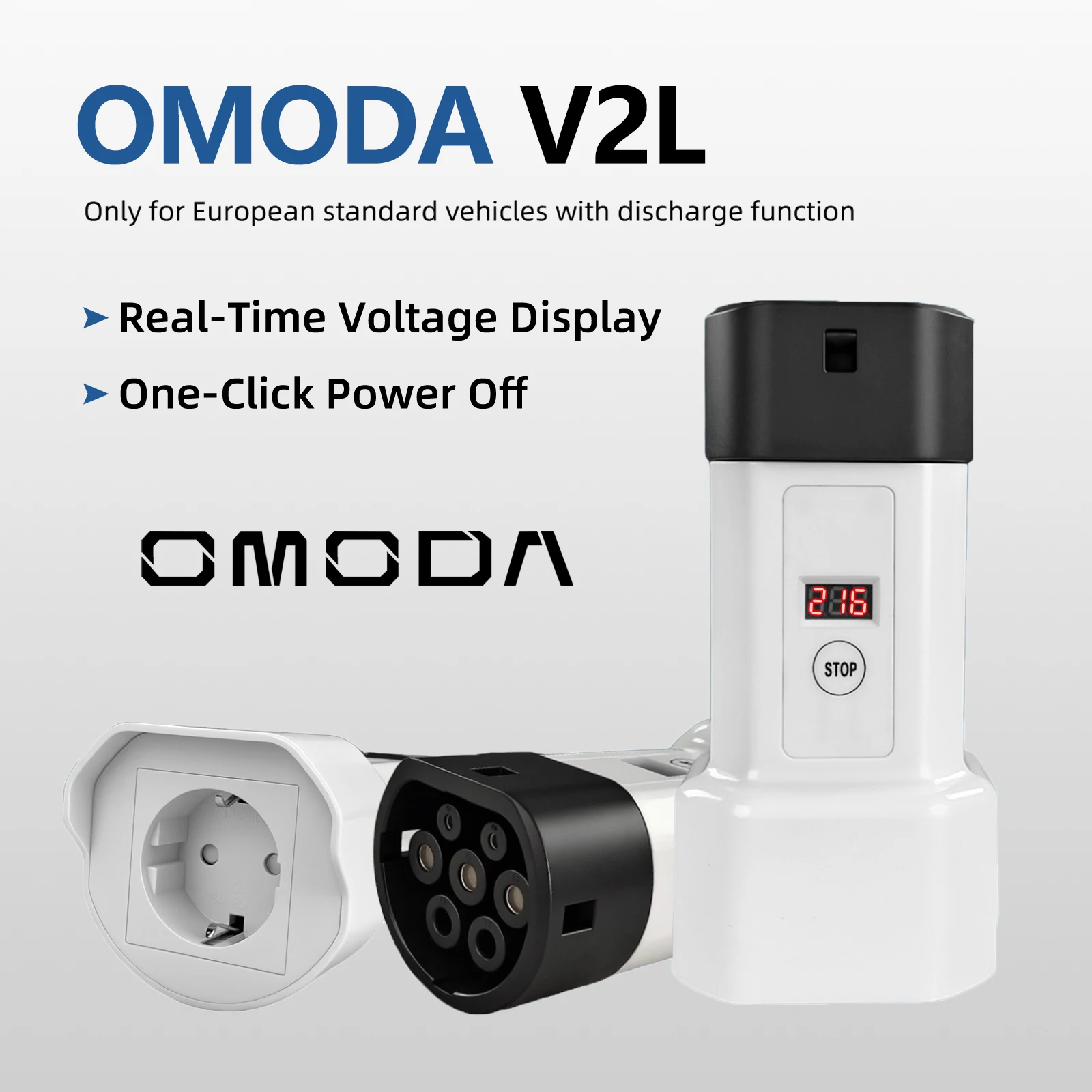 EVqiaoyi Type 2 V2L Ontlader adapter EU 16A socket type 2 Ontlading met voor Renault BYD Hyundai Xpeng Geely EX5 Omoda Jaecoo