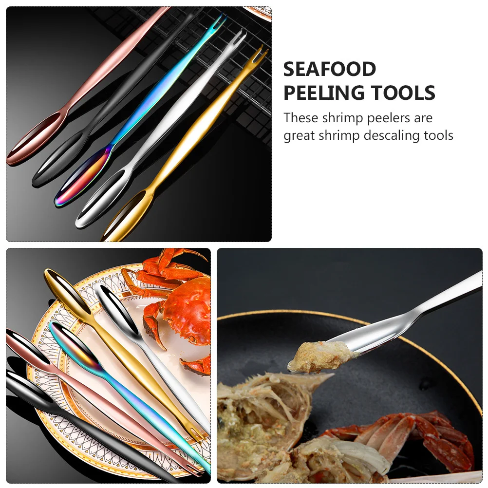 

3 pcs Stainless Steel Crab Pick Mirror Polished Easy Clean For Crab Crayfish Shelling Household Seafood Peeling Tools