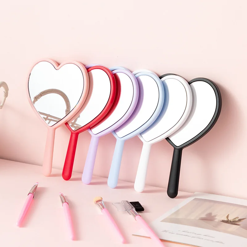 10 Pcs 미니 크기 여자 여자 하트 모양의 휴대용 작은 거울, 아름다움 선물 메이크업 거울, 가방에 휴대용
