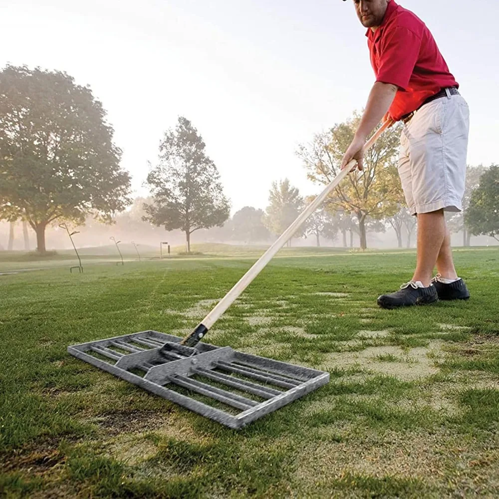 Levelawn Pro – 30" Rasen-Nivellierrechen mit 72" Griff |   Mühelos ebene Golfkurse, Rasen und Gärten |   Einfache Montage, Fleck