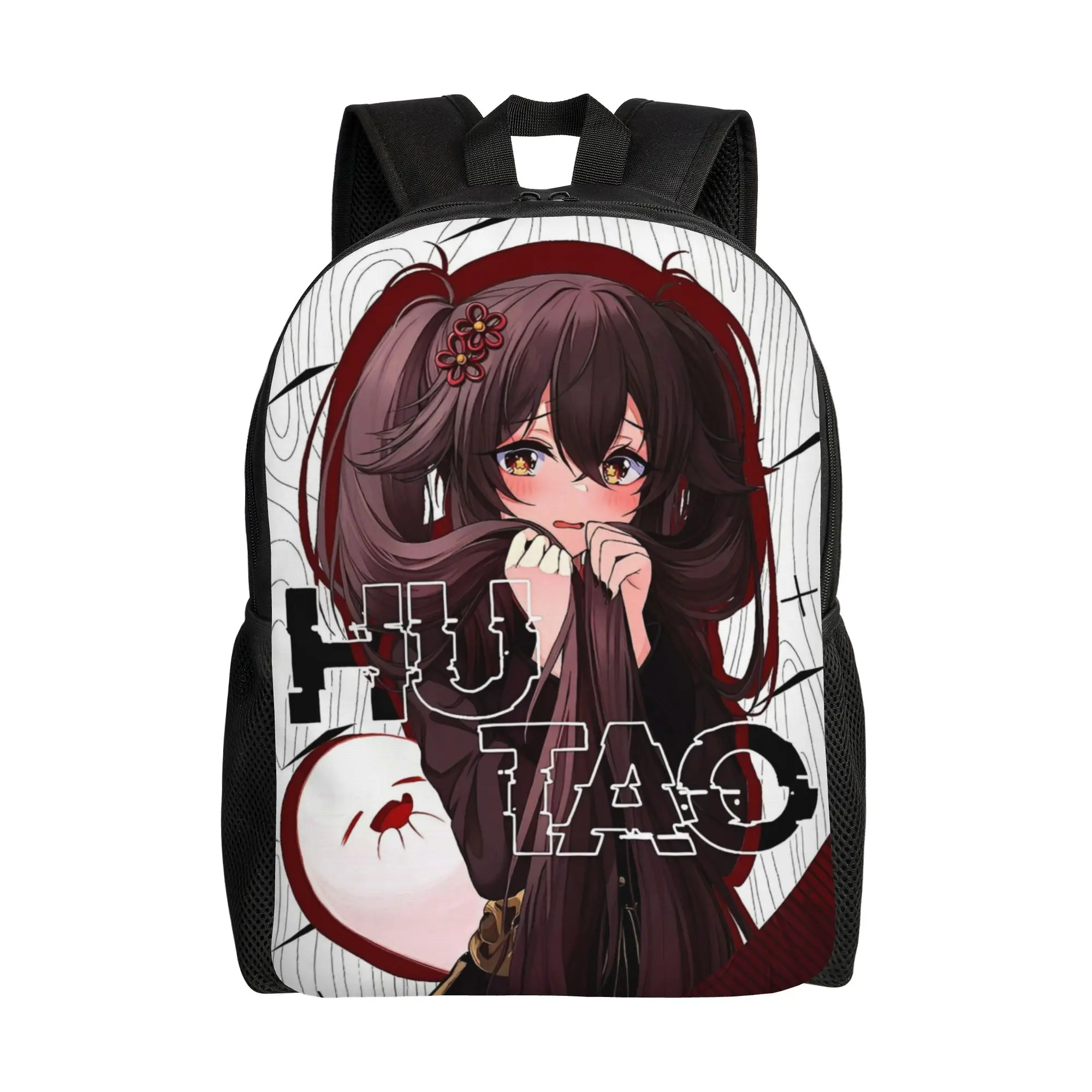 Genshin Impact Hu Tao Backpack for Men Women Cool High School Work Daypack Anime Game Cartoon Laptop Computer Canvas Bag Durable