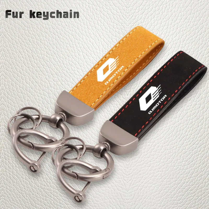 For QJMOTO QJ MOTO QJMOTOR SRT 800SX 800SRT SRT 800XMotorcycle High-Grade Leather Keychain Metal Keyring Accessories