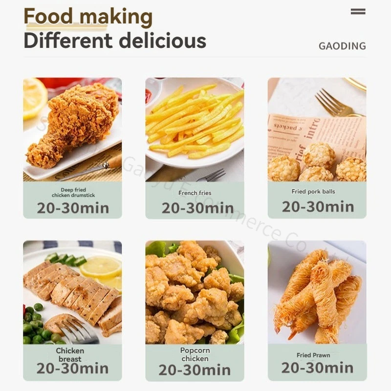 New 110-240V Household Air Fryer Large Capacity Electric Fryer Oven All-in-one Machine 5.5L Visual Intelligent Cooking Machine view 6