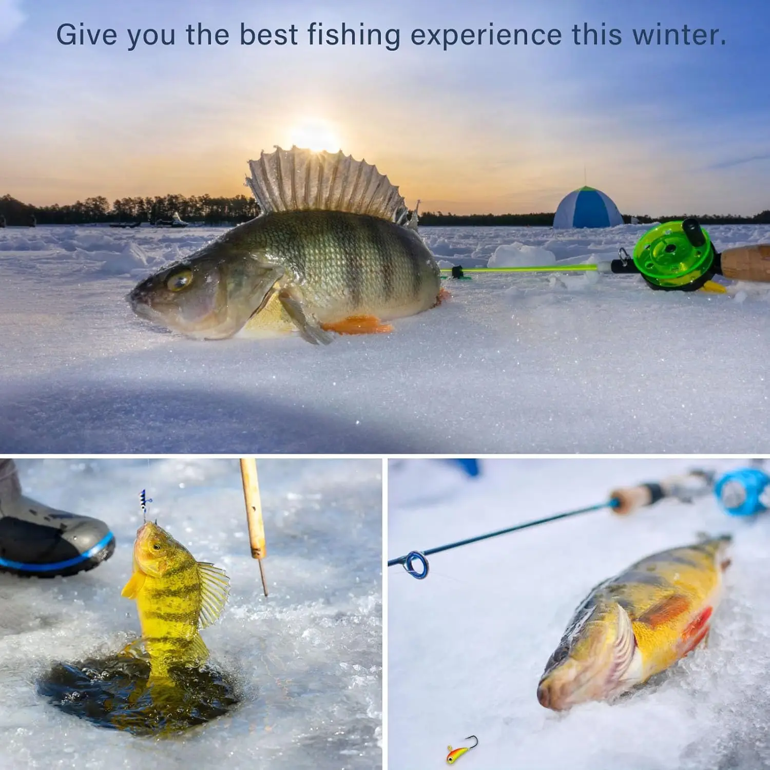 Vtwins Jig Head luminoso UV para pesca en hielo lucio y trucha - imagen 5