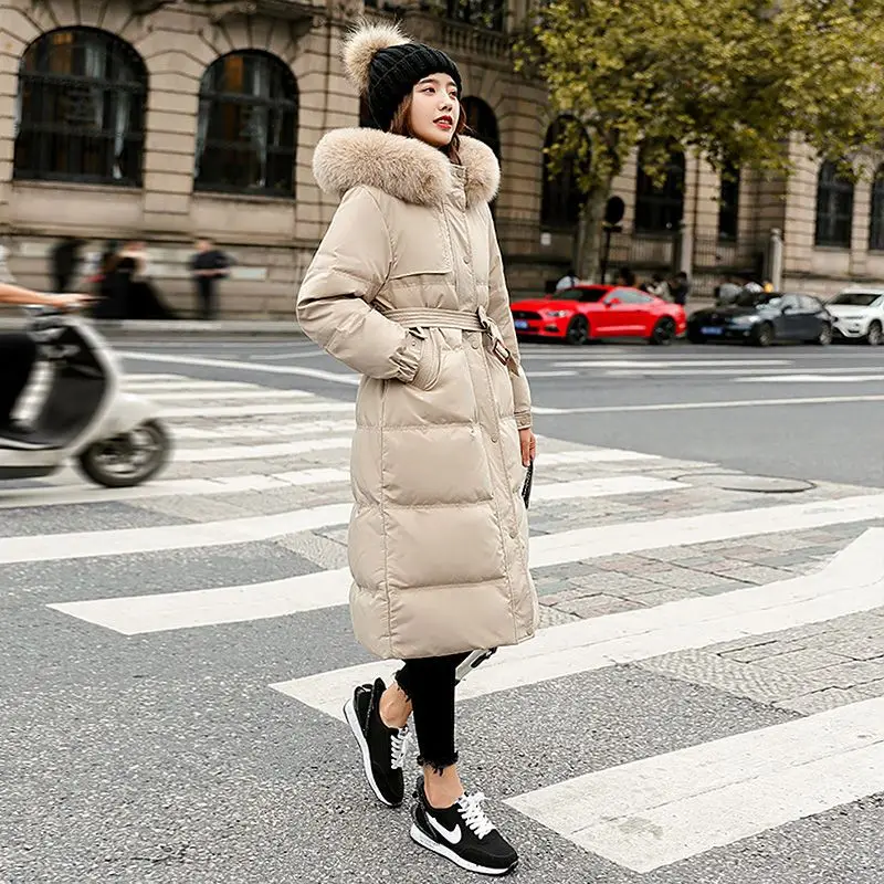 Fashion Parkas for Women Korean Casual Down Jackets Elegant Oversized Coats Winter Thicken Warm Long Sleeve Snow Wear R488