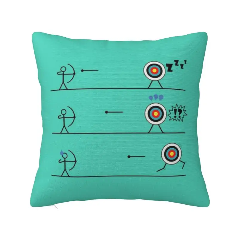 Running Archery Target Pillow Case 40x40cm Decor Home Archer Bow Hunting Luxury Cushion Cover Square Pillowcase