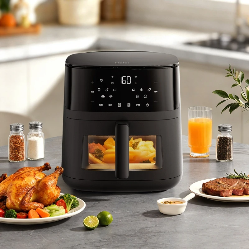 Household Visible Air Fryer, 7L Big Capacity Dual Heating Source Electric Fry Oven
