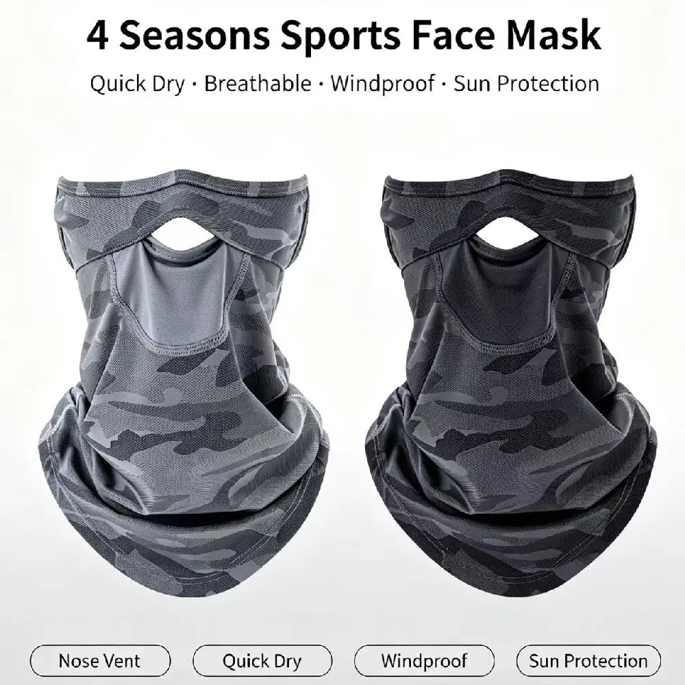 Nose Opening Face Neck Gaiter, Quick Dry Breathable Sun Protection Windproof Balaclava, Outdoor Sports Face Cover For Men Women