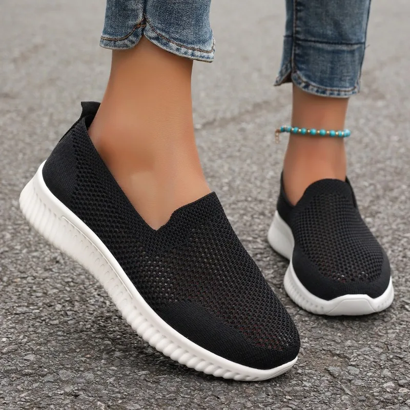 Shoes Female 2024 New One Kick Women's Vulcanize Shoes Autumn Breathable Mesh Solid Outdoor Casual Comfortable Walking Shoes