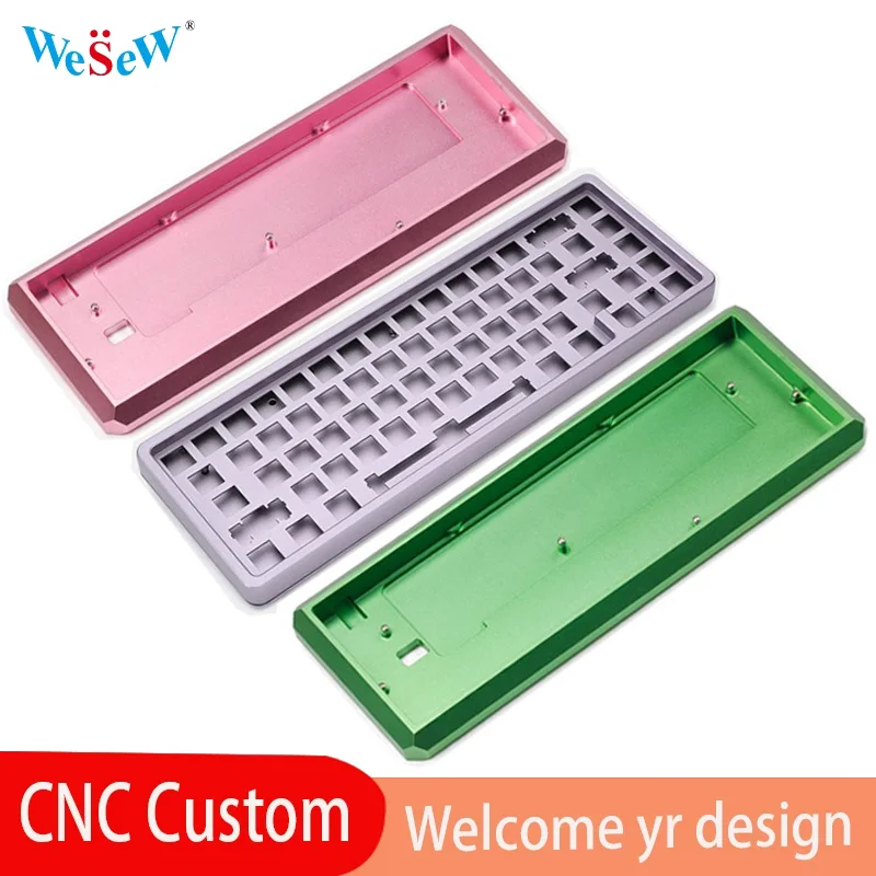 

WeSeW изготовленный на заказ алюминиевый чехол для клавиатуры с ЧПУ, анодированный в нескольких цветах для механических клавиатур DIY и OEM-проектов