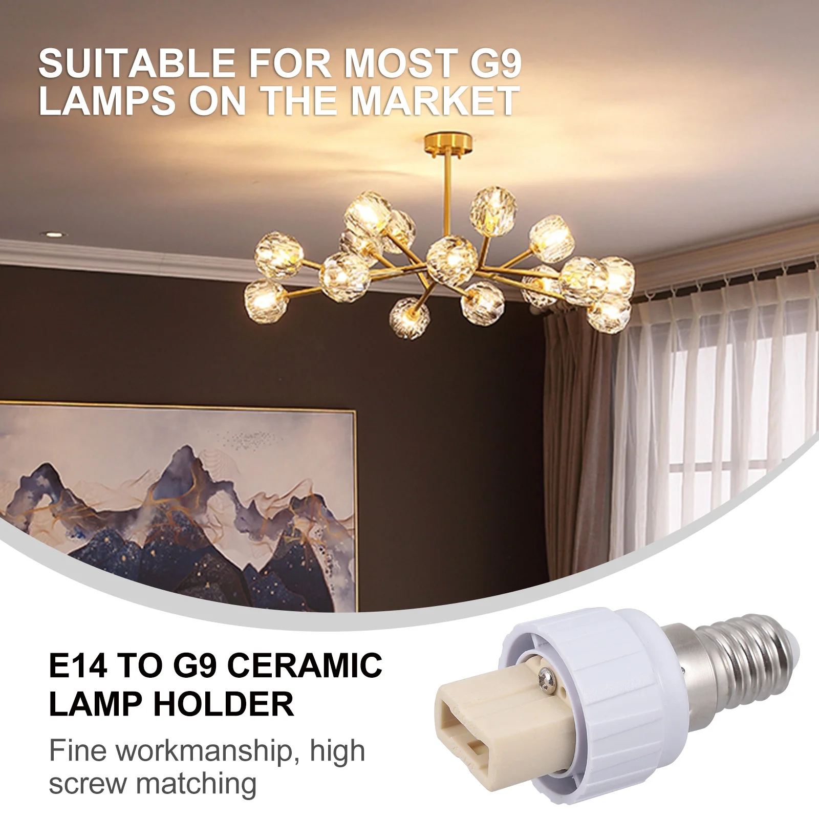 

4pcs E14 to G9 Lamp Holder Adapter Light Converter Screw Base Socket LED Accessories Lamp Holders Lighting Attachments