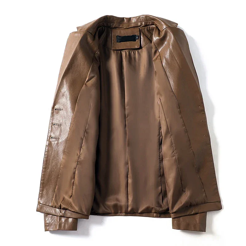 سترات نسائية من جلد الغنم ، ياقة طية صدر ، بصف واحد ، سيدات مكتب ، سترة قصيرة غير رسمية ضيقة ، موضة جديدة ،