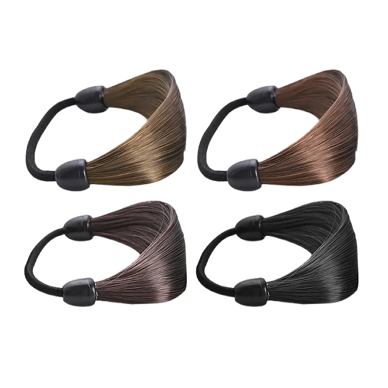 10 Stück Korea Gummiband aus Haars imulation Perücke Kopfs eil Mode Perücke Haarring gerade Haar gummi Pferdes chwanz elastisches Haars eil – Detail 7