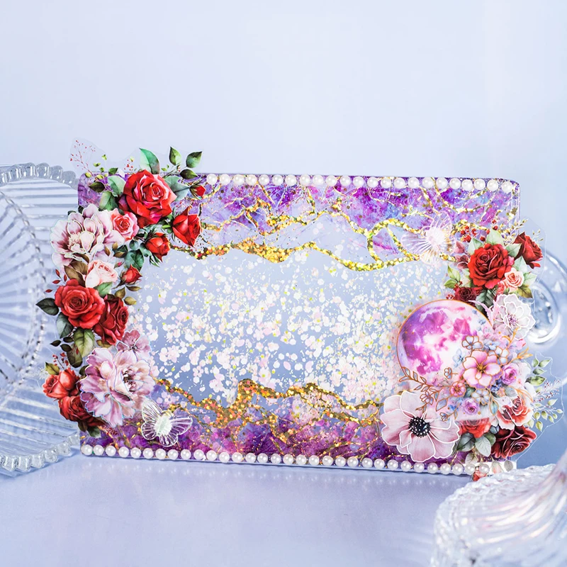 35mm * 2m Color Paradise Series Watercolor Dyeing Laser Gold PET Stickers Creative Collage DIY Diary Scrapbook Aesthetic Sticker