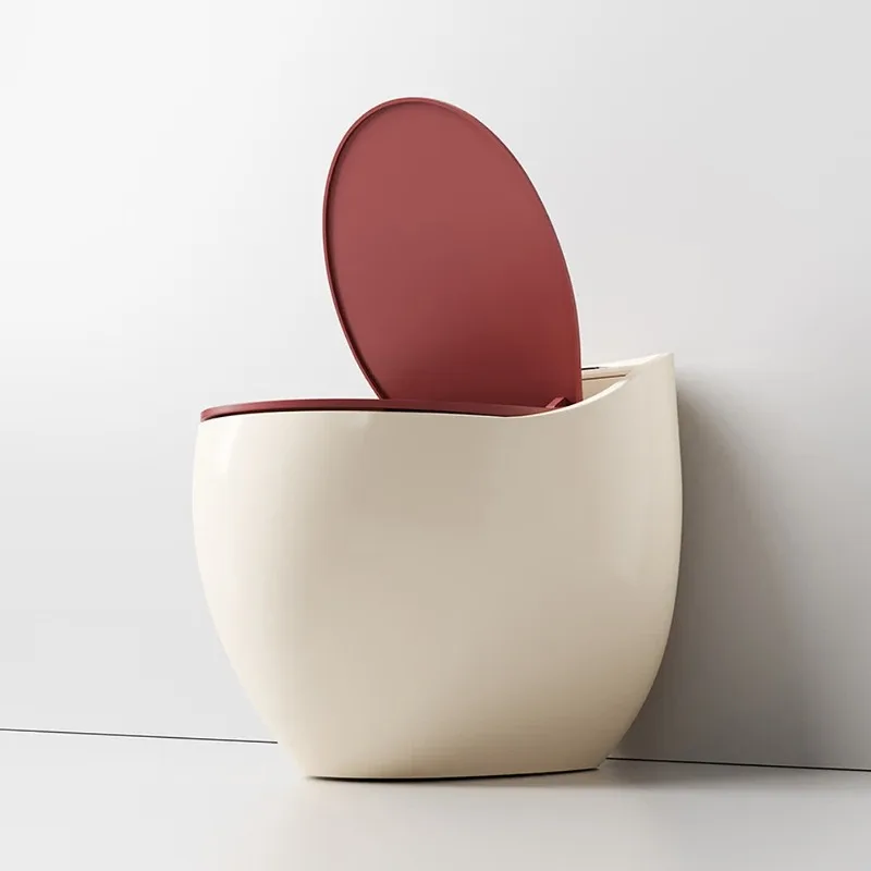 Toilet household toilet, cream brick red