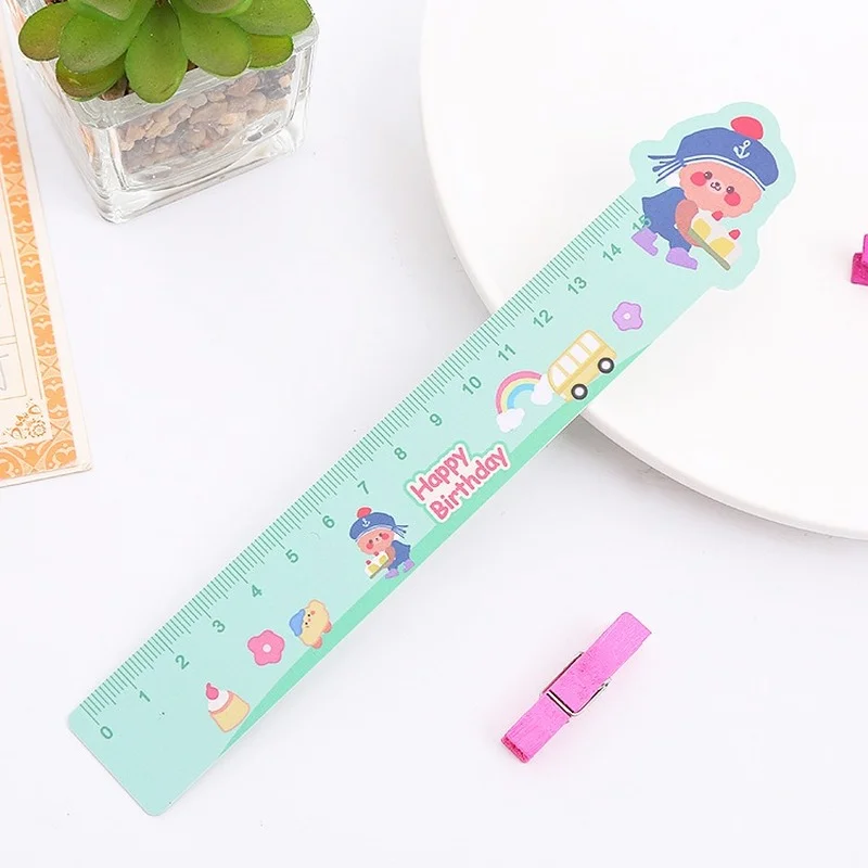 5pcs 15CM New Cute Kawaii Study Time Color Folding Ruler Multifunction DIY Drawing Rulers For Kids Students School Stationery