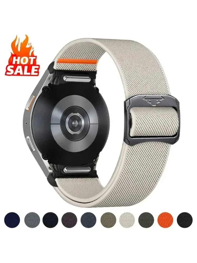 Nylonarmband ohne Lücken für Samsung Galaxy Watch 7 FE 6 5 4 40 44 mm 5 Pro 45 mm elastisches Armband Galaxy Watch 6Classic 47 mm 43 mm Band